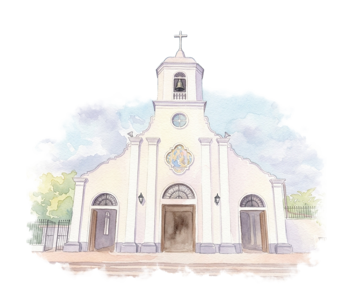 Ilustración en acuarela de la Parroquia Santo Domingo